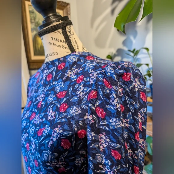 Vintage Karin Stevens Petites Floral Cottagecore Prairie Dress Size 6 - Picture 4 of 9